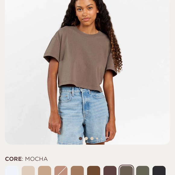 Nuuds Xl mocha cropped tee - Picture 2 of 4